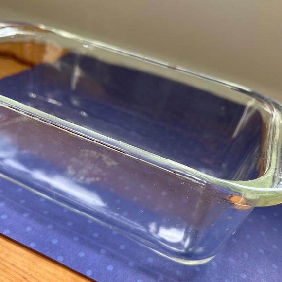 Vintage Pyrex Clear Glass Baking Dish 213 Two Handles Loaf Pan Bakeware BreadVin - Picture 3 of 7